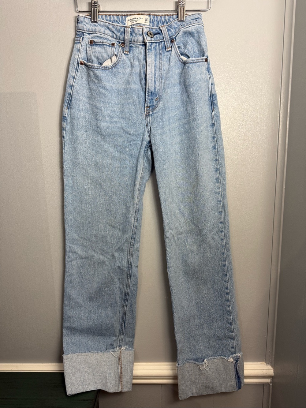 14. Abercrombie & Fitch Curve Love Light Blue Straight Leg Jeans